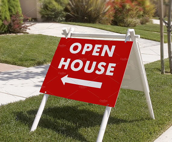 directional open house signs