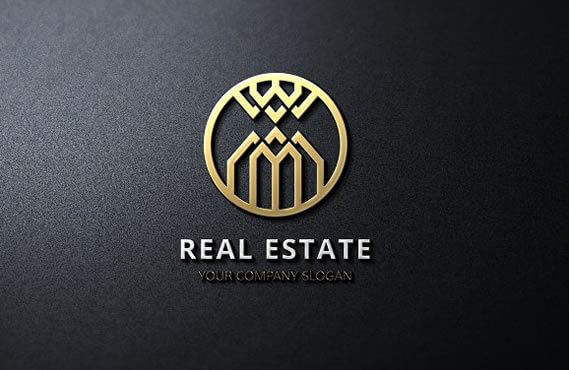 golden real estate logo design template