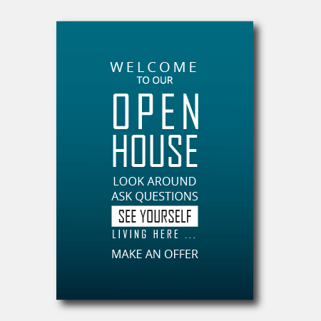 welcome open house sign