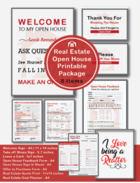 Real Estate Open House Kit (Printables) For Realtor