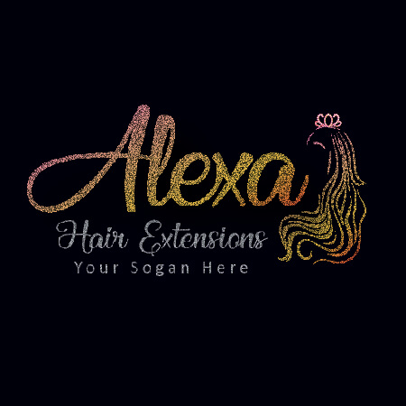 hair extensions logo - logo hair extensions - glitter logo design