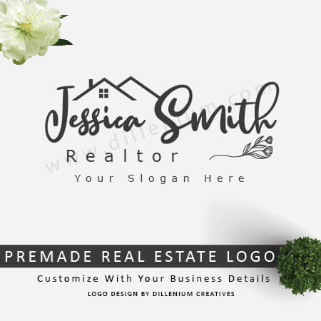 feminine real estate logo black